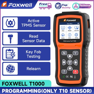 Foxwell T1000 Car TPMS Relearn Activation Tire Pressure Sensor Programming Reset
