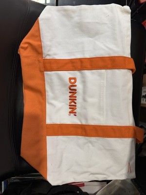 2026 Dunkin Donuts Tote Bag 19''x12'' Orange White 100% Authentic Canvas   