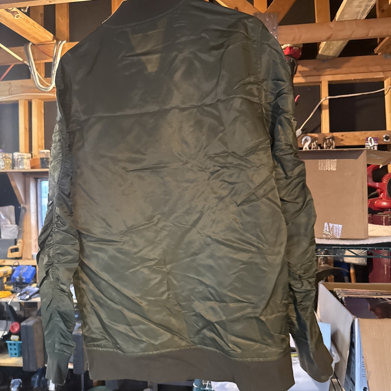 Jaywalker Olive Bomber Jacket Size Medium - image 4