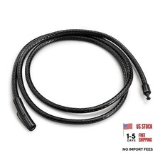 Waterproof Braided Leather Necklace Cord 18 inches A: Black-3MM-Black Clasp