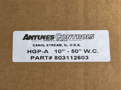#ad Antunes Controls HGP A Pressure Switch 10quot; 50quot; W.C. #803112602 OEM New In Box $150.00