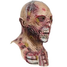 Creepy Zombie Head Mask - Scary Latex Horror Costume Accessory for Halloween Par