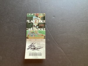 HALL OF FAMER TED SIMMONS-CARDS HOF AL HRABOSKY AUTOGRAPHED 2009 CARDS TICKET