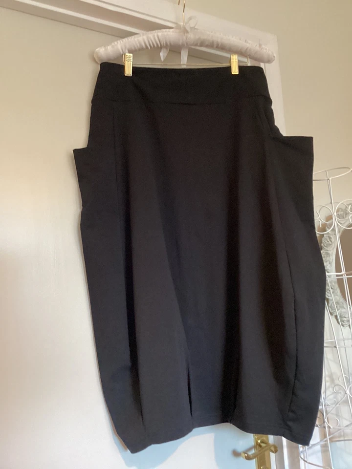 Mama B NEW Black 'Nyon F' LAGENLOOK Barrel JERSEY SKIRT Size L Plus Size - Image 2 of 2