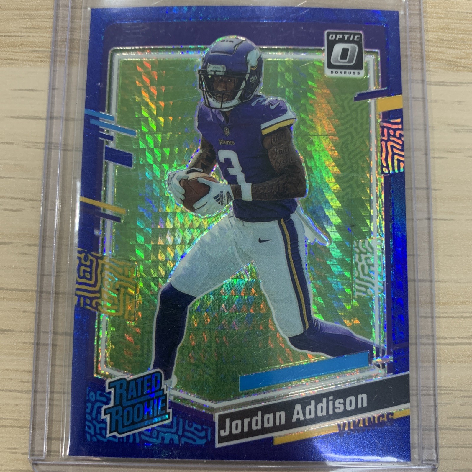 2023 Panini Donruss Optic - Rated Rookie Jordan Addison #271 Blue Hyper Prizm