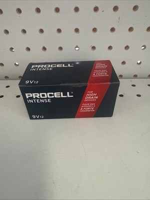 12 Duracell Procell Intense 9 Volt 9v Alkaline Batteries