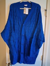 LuLaRoe Lucille Cable Knit Cardigan Sweater Womens Blue Size Large NWT