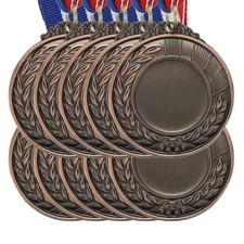 10pcs Blank Award Medals Bronze Award Medals with Neck Ribbon