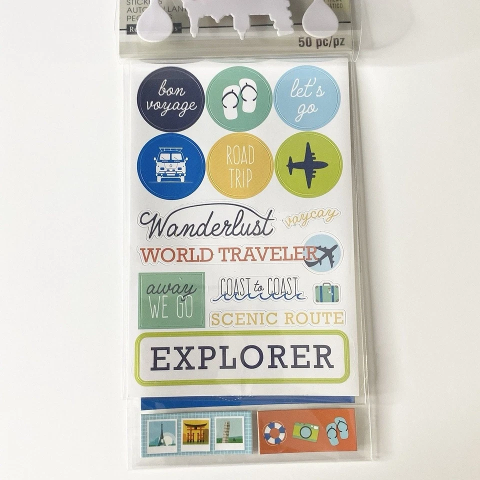 Recollections Pack of 50 Travel Themed Stickers Autocollants Scrapbooking - Image 4 of 4