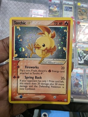 Pokemon Torchic Gold Star Holo Card 108/109 NM- / LP+ *SWIRLED UP*
