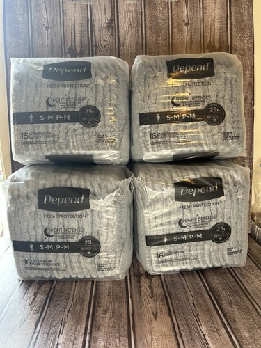 Depend Night Defense Underwear Men’s Medium Pull ups 64 pk Dry Shield 12hr New