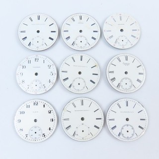 Waltham & Elgin 16 & 18 Size Pocket Watch Enamel Dials