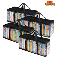 Stock Your Home DVD Storage Bags Set of 4 Media Organizer Bag for DVDs, CDs,