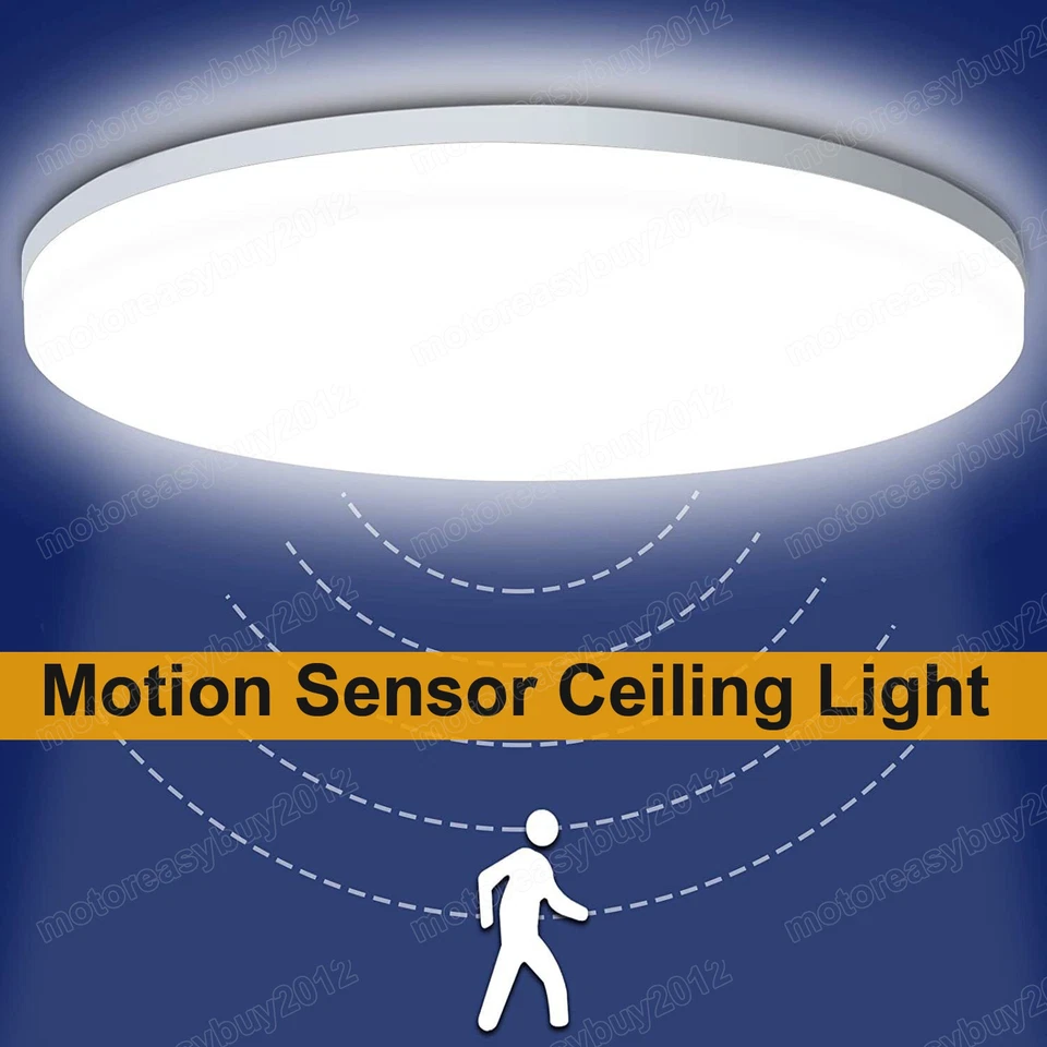 SUNYDEAL 48W LED Ceiling Lights Motion Sensor Panel Down Light Bathroom Kitchen Wall Lamp