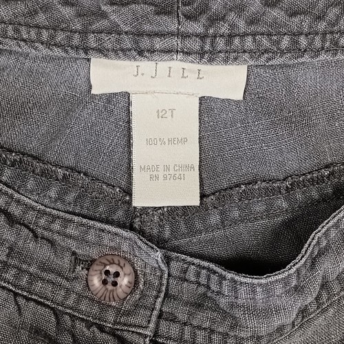 J. Jill Shorts Womens Size 12T Tall Gray 100% Hemp Cargo Coastal Grandma Beach - Picture 8 of 14