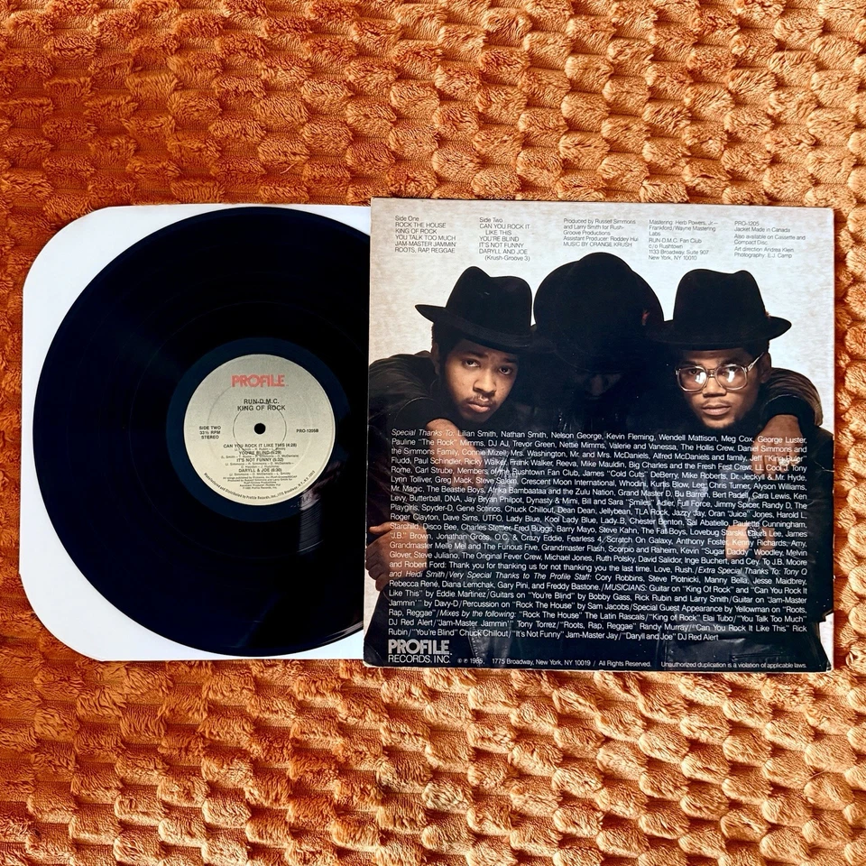 RUN DMC - King of Rock 1985 OG LP Vinyl Profile Records 1st Press No Barcode - Image 2 of 4