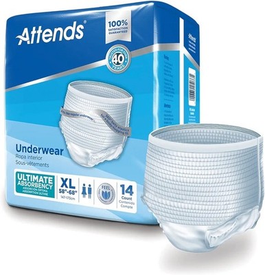 Attends Underwear for Adult Incontinence Care with quick-dry channels, Ultimate