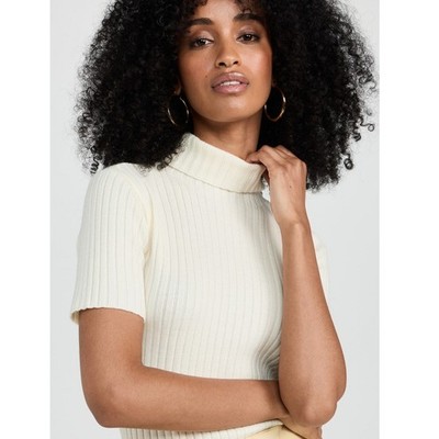 Staud Women's Lilou Striped Funnel-Neck Top