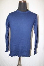 Vtg 70s Sears XL X-Tall Long Sleeve Waffle Knit Thermal Shirt Dark Blue USA Made
