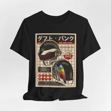 Retro Daft Punk Unisex T-Shirt – Japanese Fusion Design for Music Lovers