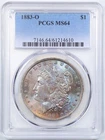 1883-O $1 Morgan Silver Dollar MS64 PCGS 61214610 End-of-Roll Toning