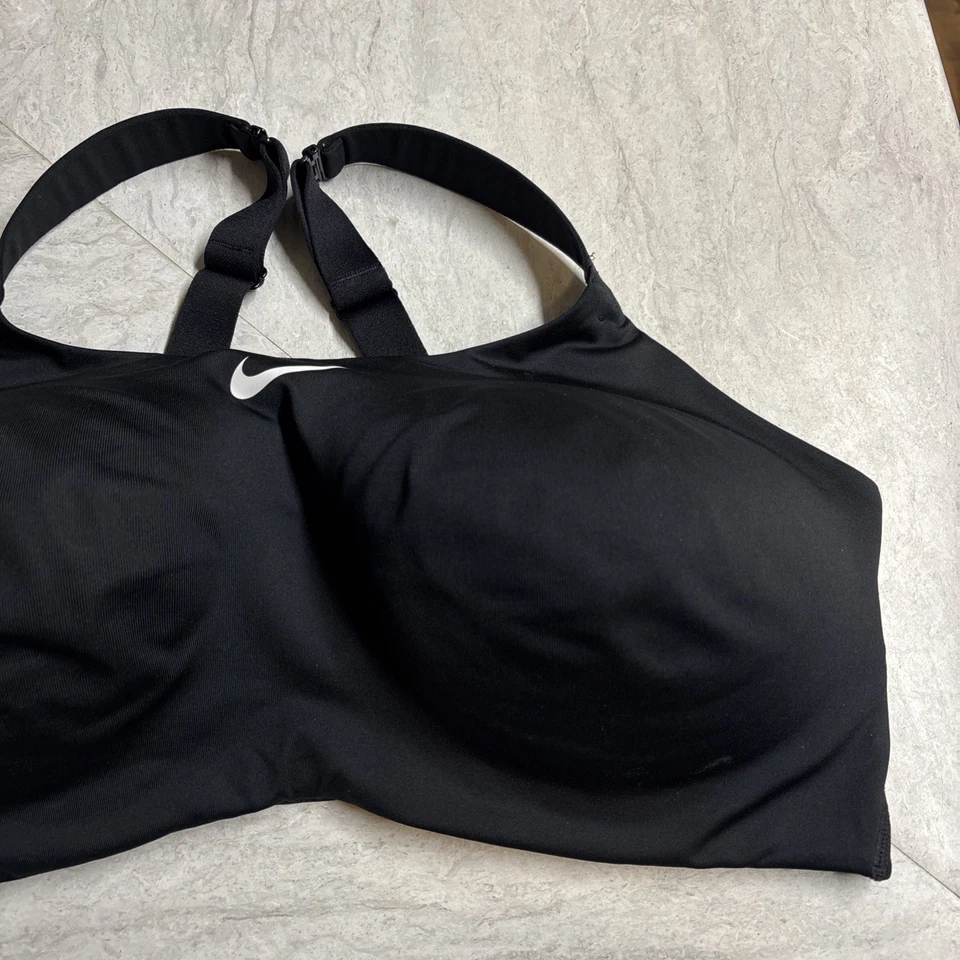 Nike Dri Fit 42E смелый бюстгальтер тренировки верхний черный Sports на косточках BQ4127 - Изображение 2 из 4