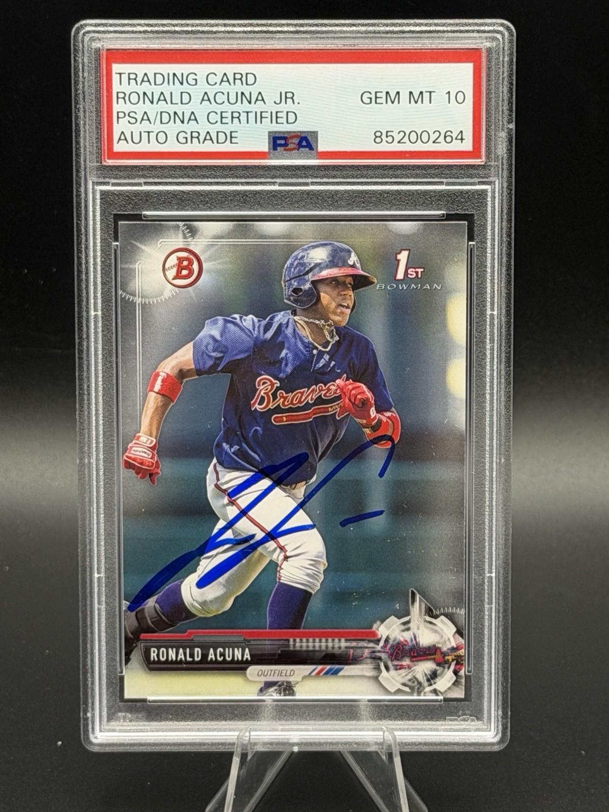 2017 Topps RONALD ACUNA JR. #BP-127 AUTO PSA/DNA Certified PSA 10