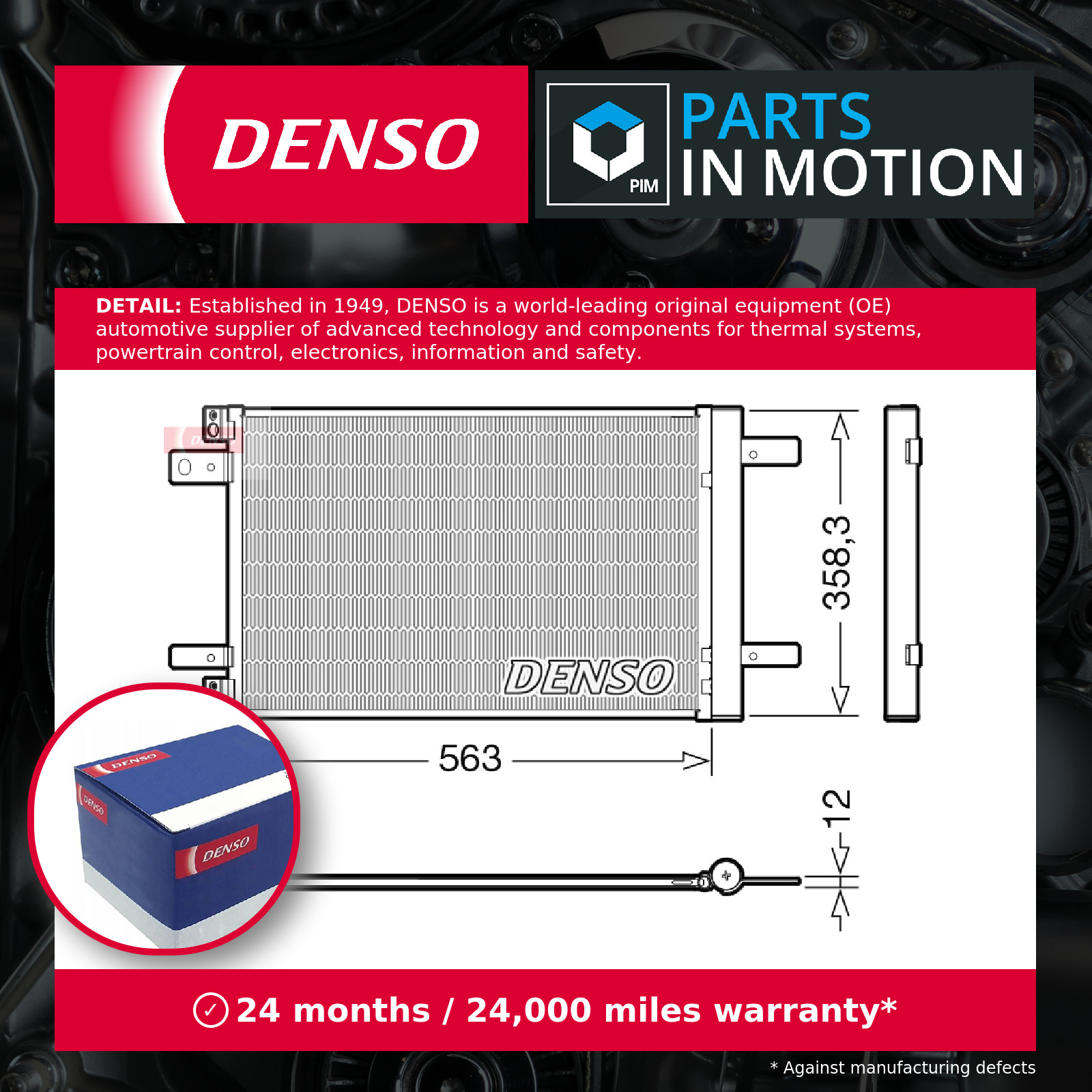 Air Con Condenser fits PEUGEOT 308 Mk2 1.6D 13 to 21 AC Conditioning Denso New - Image 12