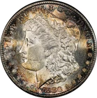 1880-S PCGS MS64 Morgan Dollar, Obverse Rainbow Tone, Flashy Fields, Frosty, VAM
