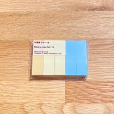  MUJI Sticky Note 50x15 3 Colors, 5 Pads, 100 Sheets Each     
