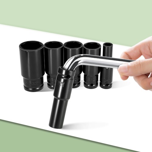 Impact Sockets Set 1/2Inch Drive 20 PCS Metric 8mm-32mm Deep 6-Point Set w/case - Picture 9 of 11