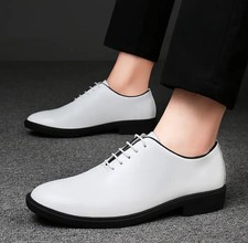 Mens British Pointy Toe Dress Business Lace Up Business Casual Shoes Oversize