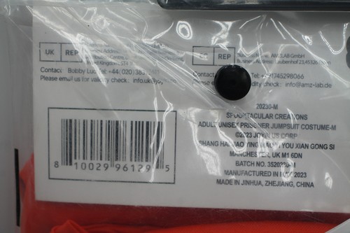 Mono de prisionero Spooktacular Creations naranja talla M - nuevo - Imagen 6 de 6