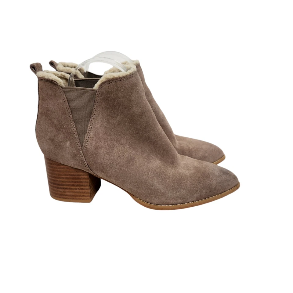 LIENDO Seychelles Botas Mujer 8.5 Taupe Gamuza Botín Piel de Oveja Zapato Cabina Foto 4 de 4