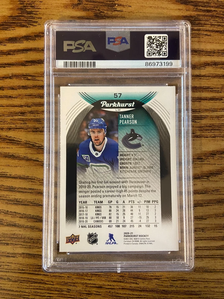 PSA 10 2020 Upper Deck Parkhurst Tanner Pearson #57 Silver Short Print - Image 2 of 2