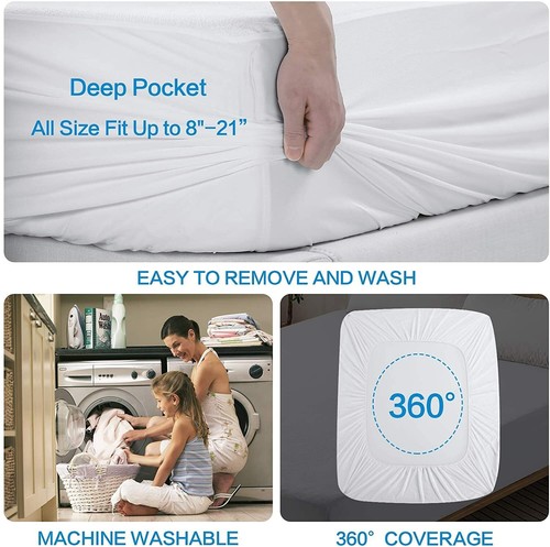 Kylie3 Blue, Reusable Incontinence Waterproof Mattress protector set, Single Bed - Picture 4 of 11