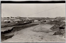 Nanton Alberta area Flooding Owen Mythaler RPPC Postcard H69
