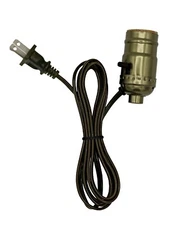 M995A Instant Lamp Kit - Antique Brass Plated Metal Socket Pre-Wired with Cord
