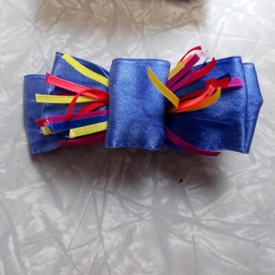 Lot of 6 Vintage Hair Barrettes 80s 90s Art Deco Denim Bow  display picture 2
