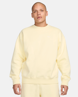 Nike Solo Swoosh Fleece Crewneck Sweatshirt 637902-744 Alabaster