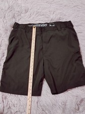 Wrangler Men Black Polyester Elastic Waist Belt Loop with Pockets Shorts Size 40