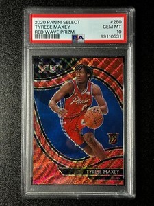 2020 SELECT - #280 TYRESE MAXEY COURTSIDE RED WAVE - PSA 10 - (RC) - 76ERS!!!