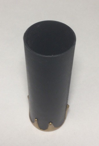 4" HEIGHT BLACK PLASTIC EDISON STANDARD SOCKET CANDLE COVER W/ GOLD DRIPS CC923 - Picture 3 of 3