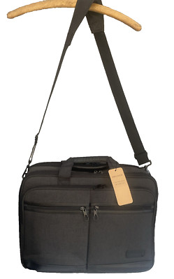 KROSER Laptoptasche schwarz erweiterbar leicht Arbeitstasche wasserabweisend 17''
