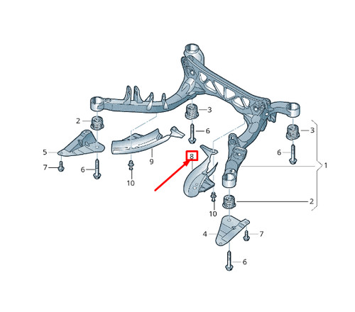 AUDI A5 SPORTBACK 8T REAR SUPPORT FRAME STONE CHIP GUARD 8K0505413C NO ...