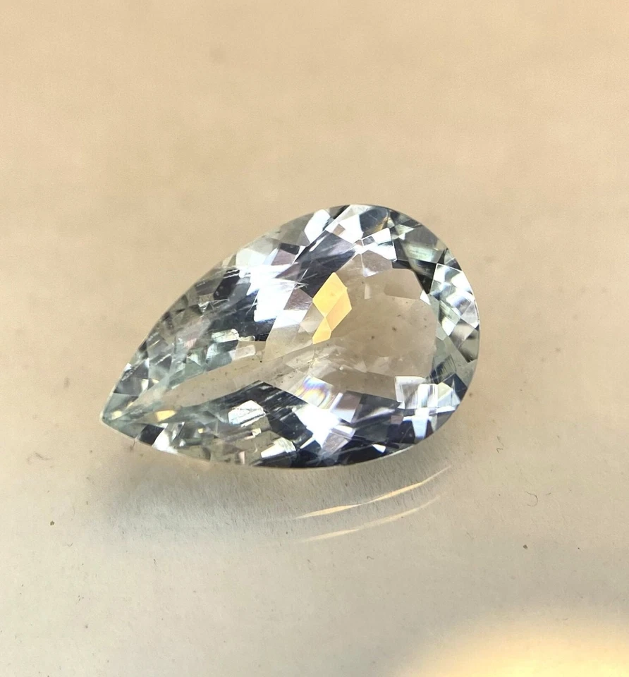 3.70 Carat Natural Aquamarine Pear Faceted Gemstone Good Quality Loose - Image 3 of 4
