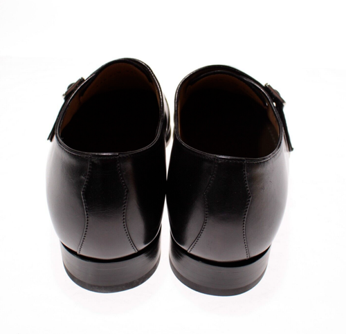 Di Bianco Gallo NWB Novella Monk Strap Dress Shoes Size 11.5 US In Black Leather - Picture 4 of 11