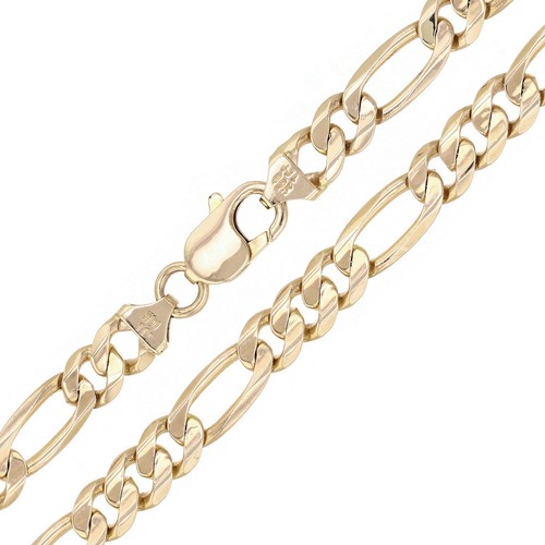 Men's 10k Yellow Gold Solid Figaro 