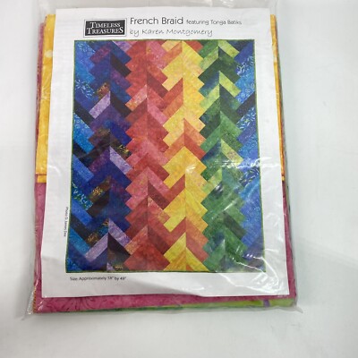 Timeless Treasures Quilt Kit Karen Montgomery French Braid Tonga Batik Complete