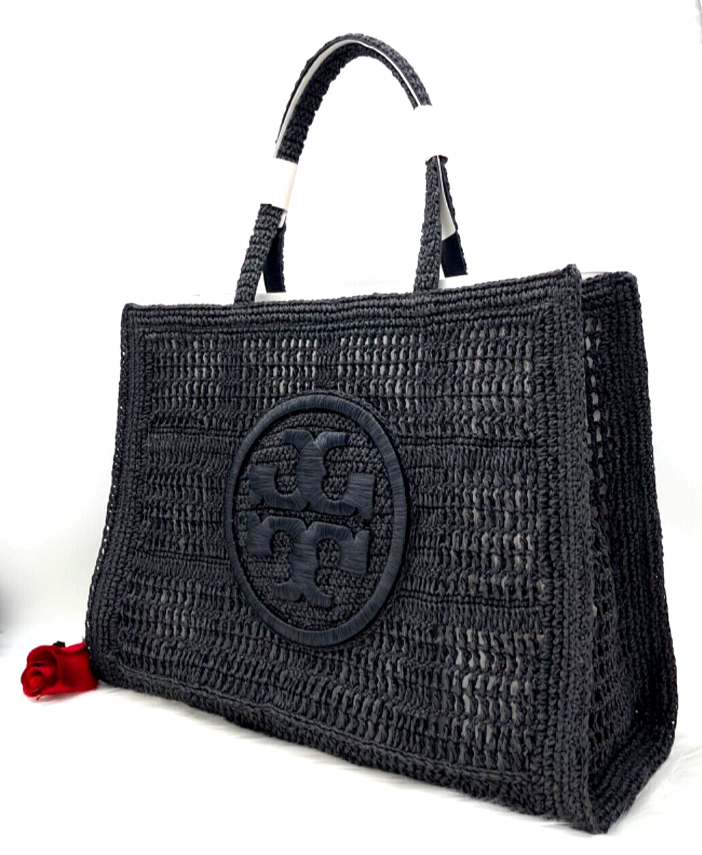 トートバッグ TORY BURCH LARGE ELLA CROCHET TOTE BAG Ella Croc-Embossed Market Tote: Women's Designer Tote Bags